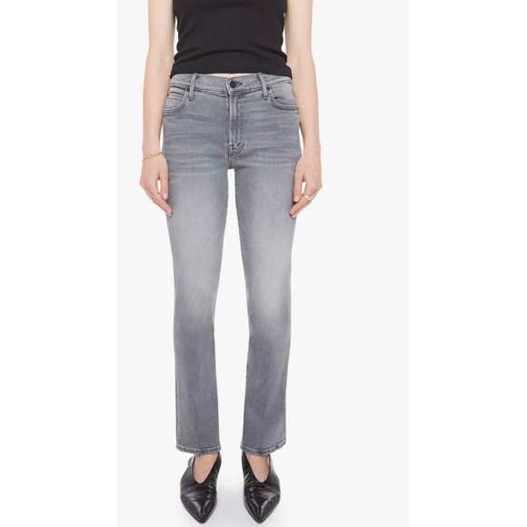 MOTHER Denim - Mother The Rascal Hover Straight Leg Jeans Grey High Rise Slim Stretch Denim 29